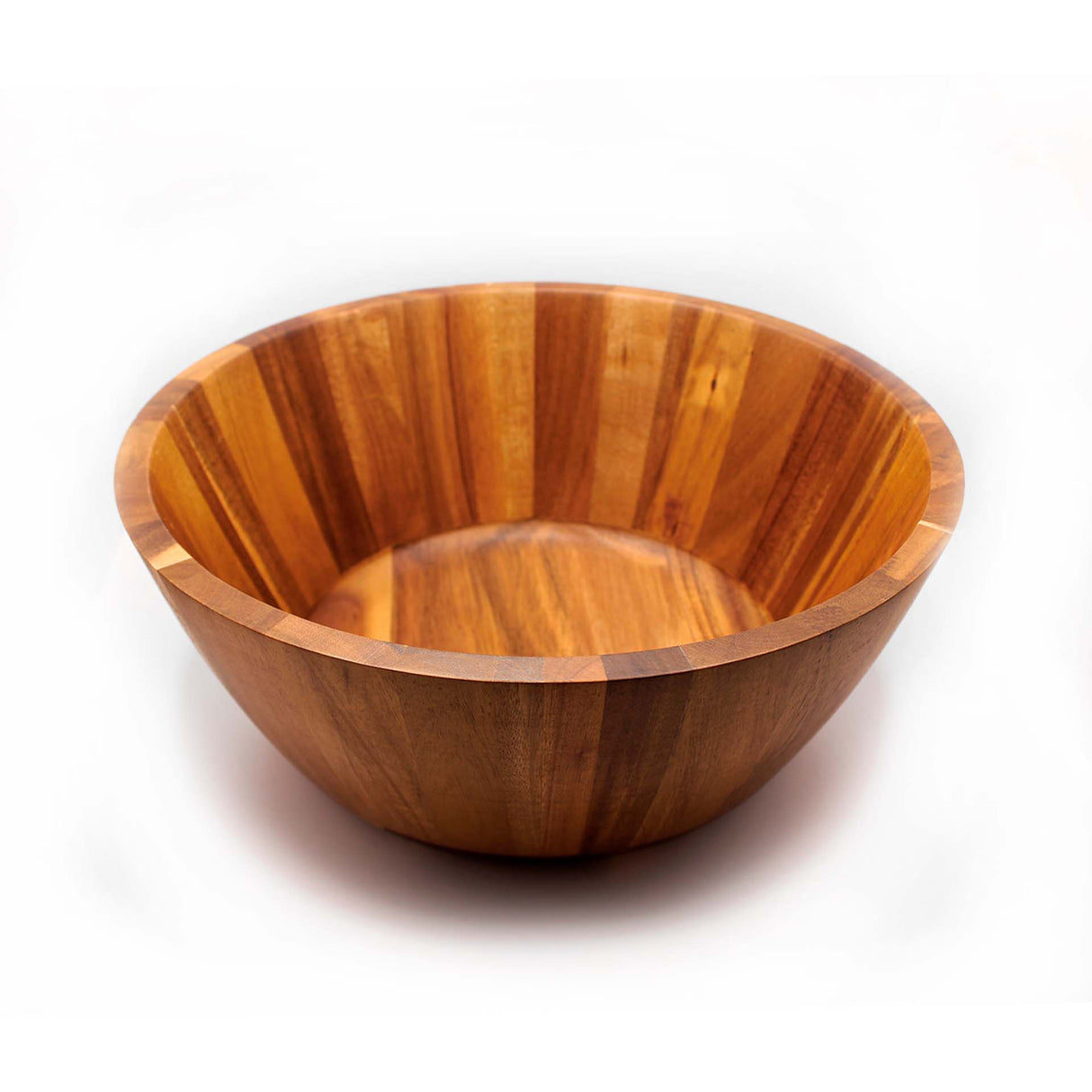 Bowl ensaladera de madera de acacia Kawi. Diseño amplio y elegante, perfecto para servir ensaladas. ¡Compra online y dale un toque natural a tu mesa! Envío a todo Chile.