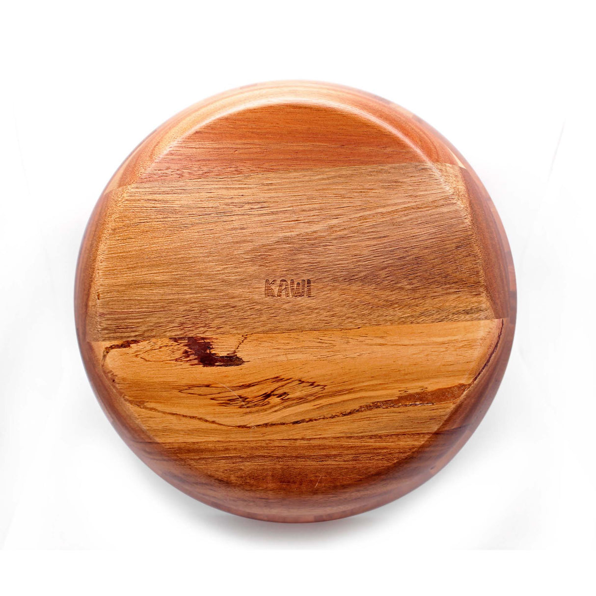 Bowl ensaladera de madera de acacia Kawi. Diseño amplio y elegante, perfecto para servir ensaladas. ¡Compra online y dale un toque natural a tu mesa! Envío a todo Chile.