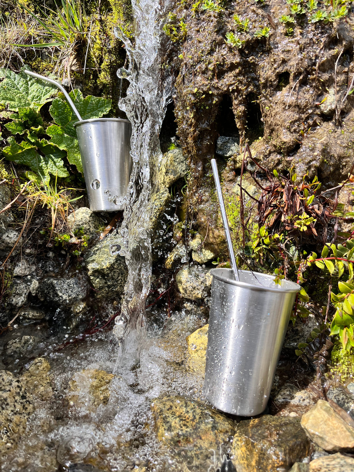 Pack 4 Vasos Acero Inoxidable 473ml + 1 Set Bombillas