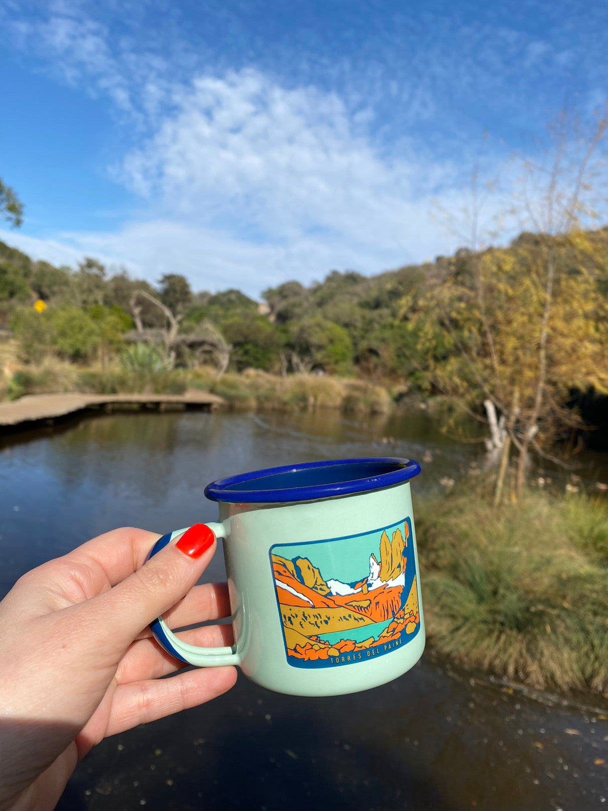 Tazón Mug Acero Esmaltado Mirador Base Torres del Paine 330ML