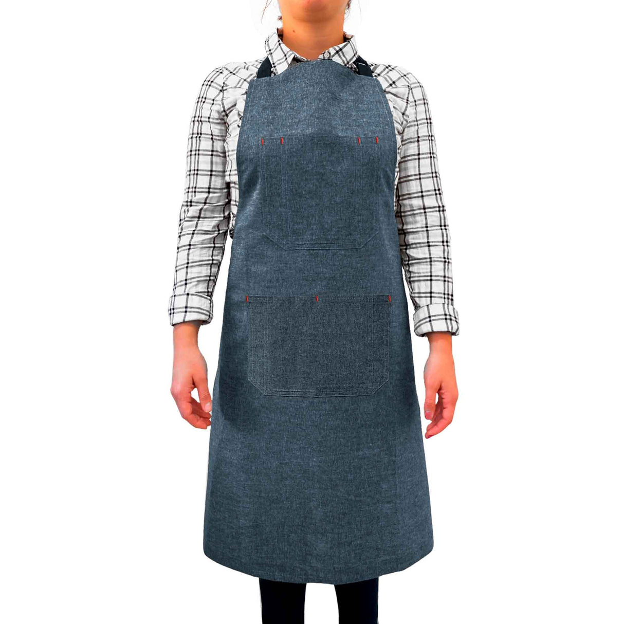 Pechera Denim Negra 100% algodón jaspeado Unisex