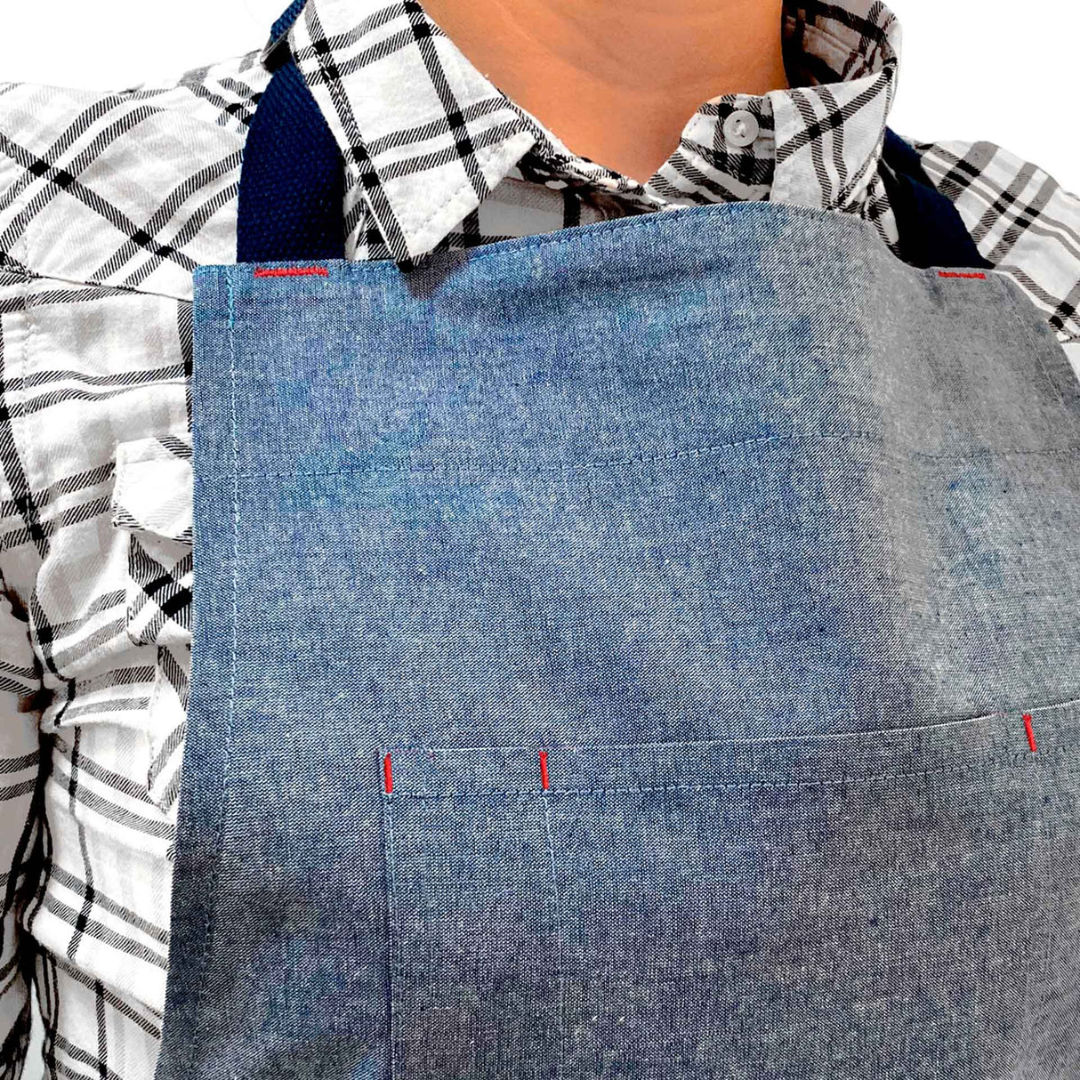 Pechera Denim Negra 100% algodón jaspeado Unisex