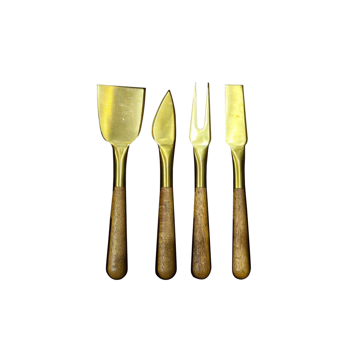 Set de 4 cubiertos de aperitivo Kawi. Combinación de acero inoxidable y madera de acacia. Diseño minimalista y elegante. ¡Compra online! Envío a todo Chile.