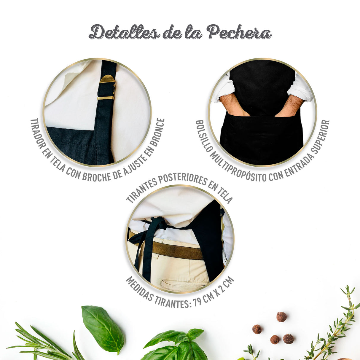 Pechera Clásica Gabardina Negra Con Hebilla De Bronce Unisex