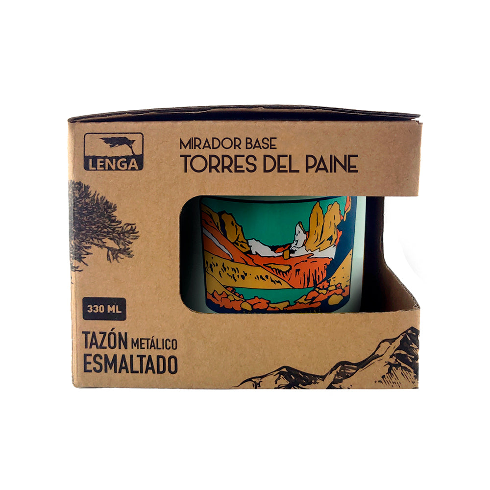 Tazón Mug Acero Esmaltado Mirador Base Torres del Paine 330ML