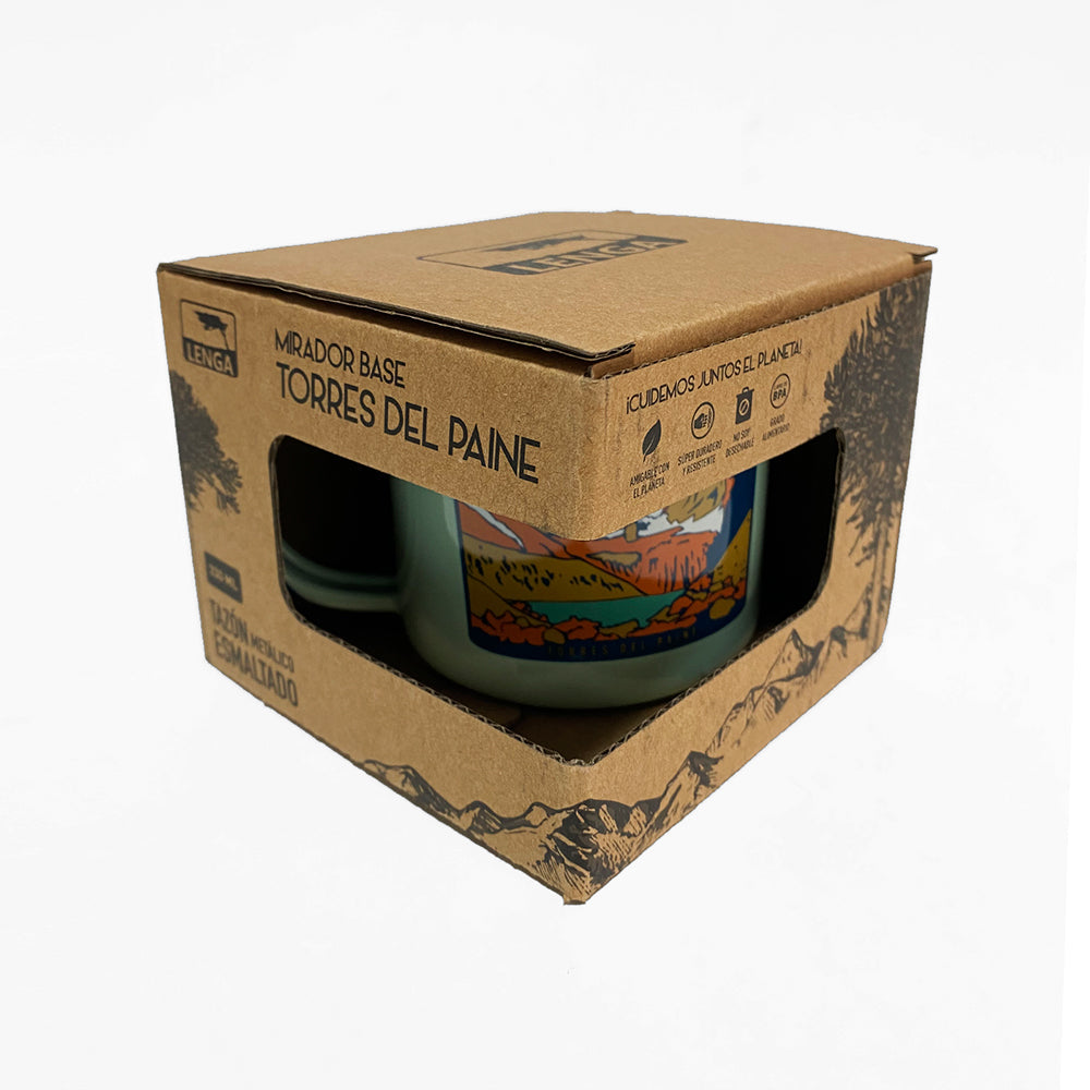 Tazón Mug Acero Esmaltado Mirador Base Torres del Paine 330ML