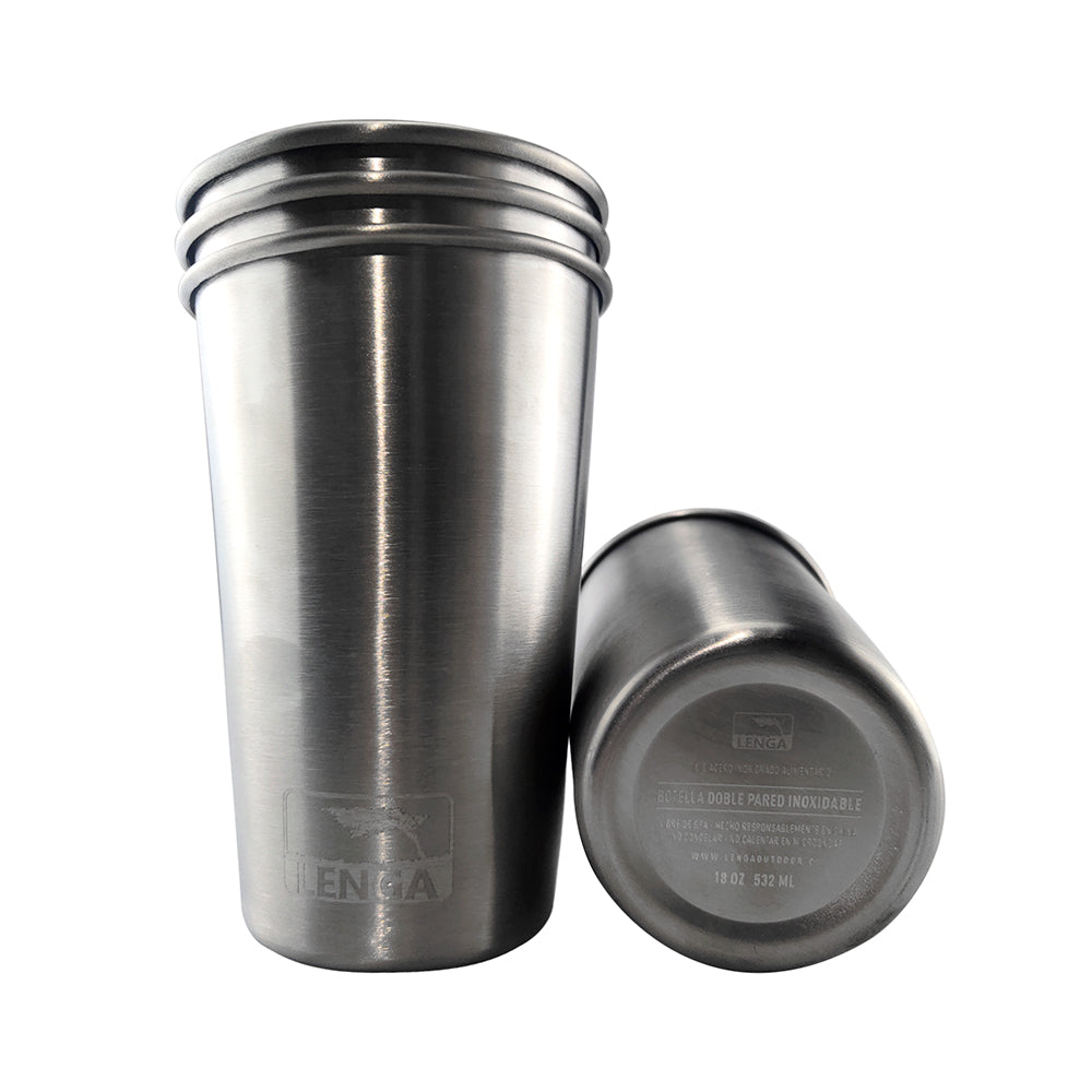 Pack 8 Vasos Acero Inoxidable 473ml + 2 Set Bombillas