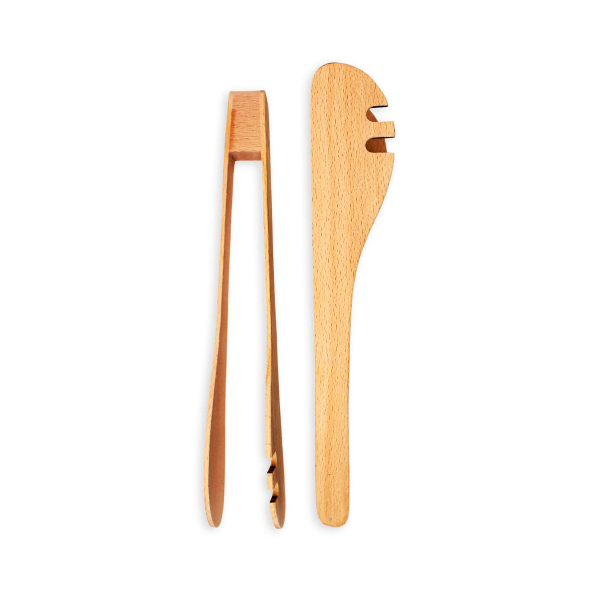 Sirve con estilo con el set de 2 pinzas de madera de haya Kawi. Diseño ergonómico y madera sustentable. Perfectas para ensaladas y más. ¡Compra online con envío a Chile!