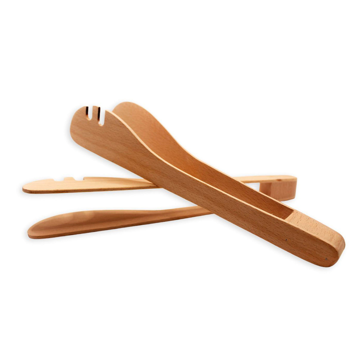 Sirve con estilo con el set de 2 pinzas de madera de haya Kawi. Diseño ergonómico y madera sustentable. Perfectas para ensaladas y más. ¡Compra online con envío a Chile!