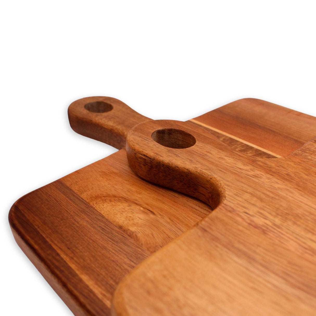 Set de 2 tablas para aperitivo Kawi, de madera de acacia. Diseño versátil y estilo natural. Perfectas para quesos, frutas y más. ¡Compra online y disfruta! Envío a Chile.