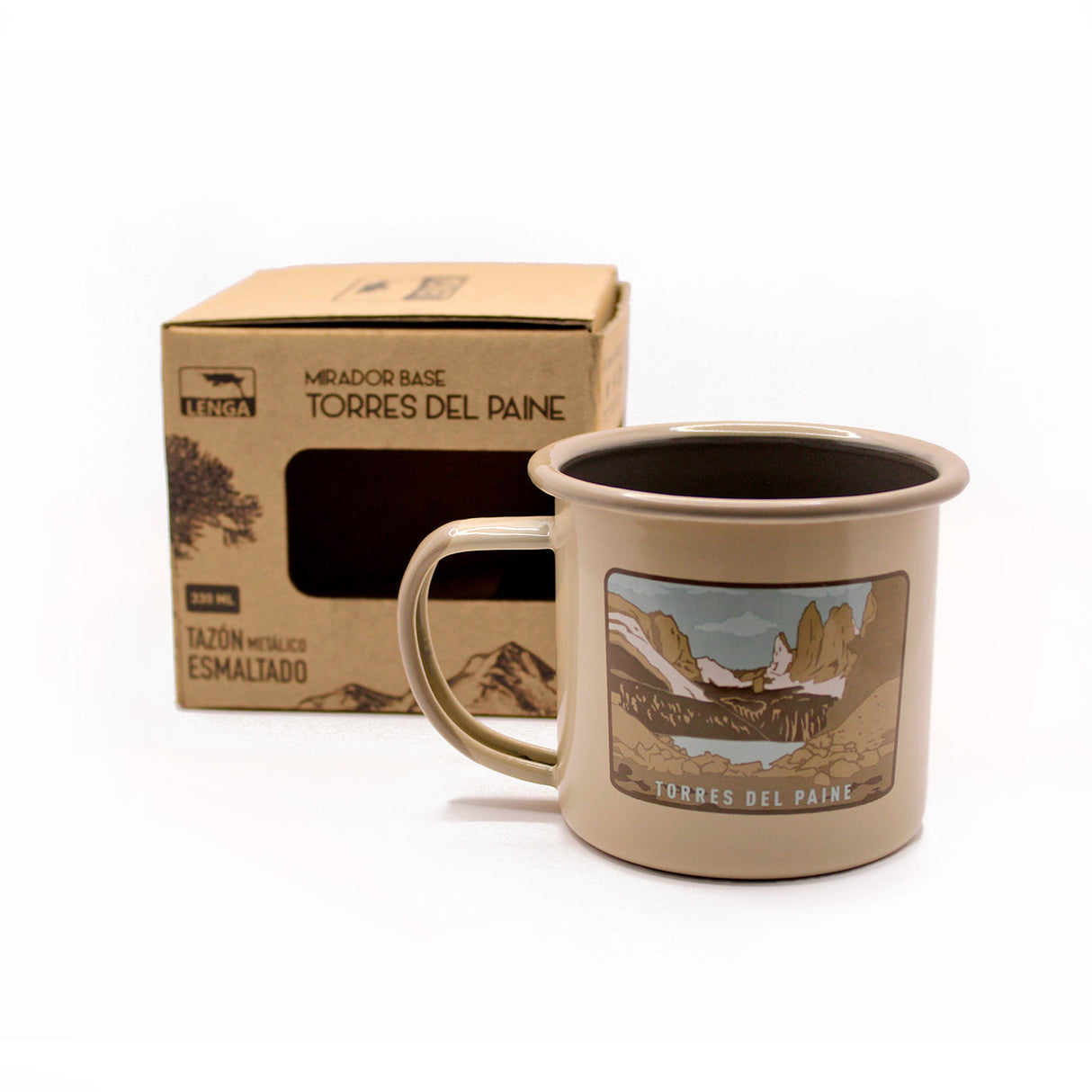 Tazón Mug Acero Esmaltado PN Mirador base Torres del Paine 330ml