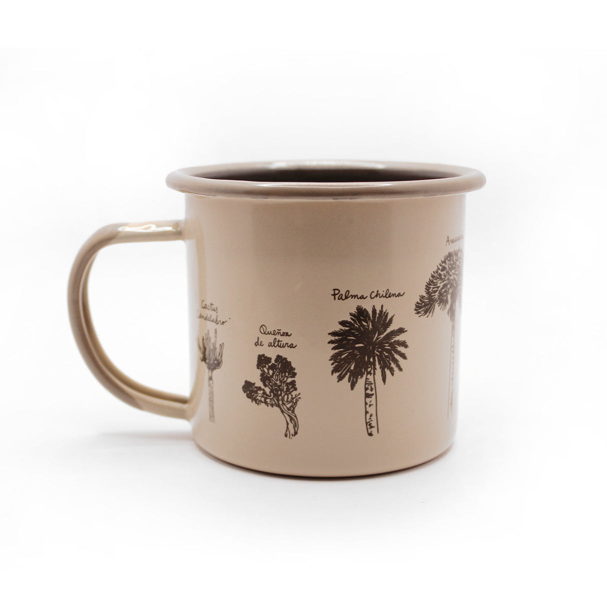 Tazón Mug Acero Esmaltado PN. Flora Nativa de Chile 330ml