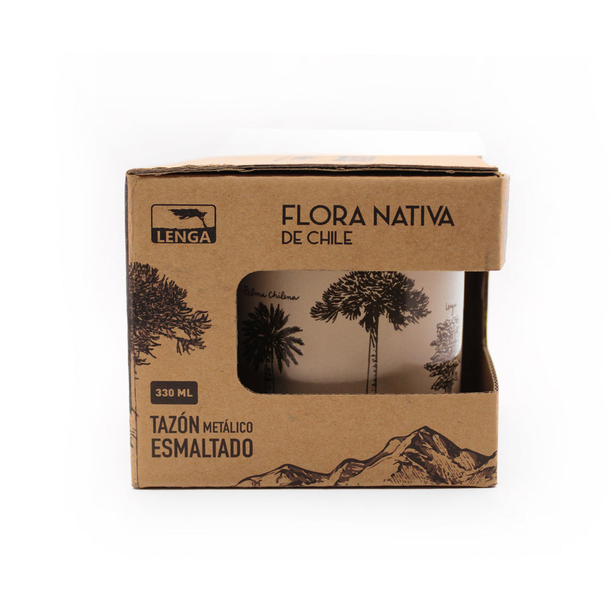 Tazón Mug Acero Esmaltado PN. Flora Nativa de Chile 330ml