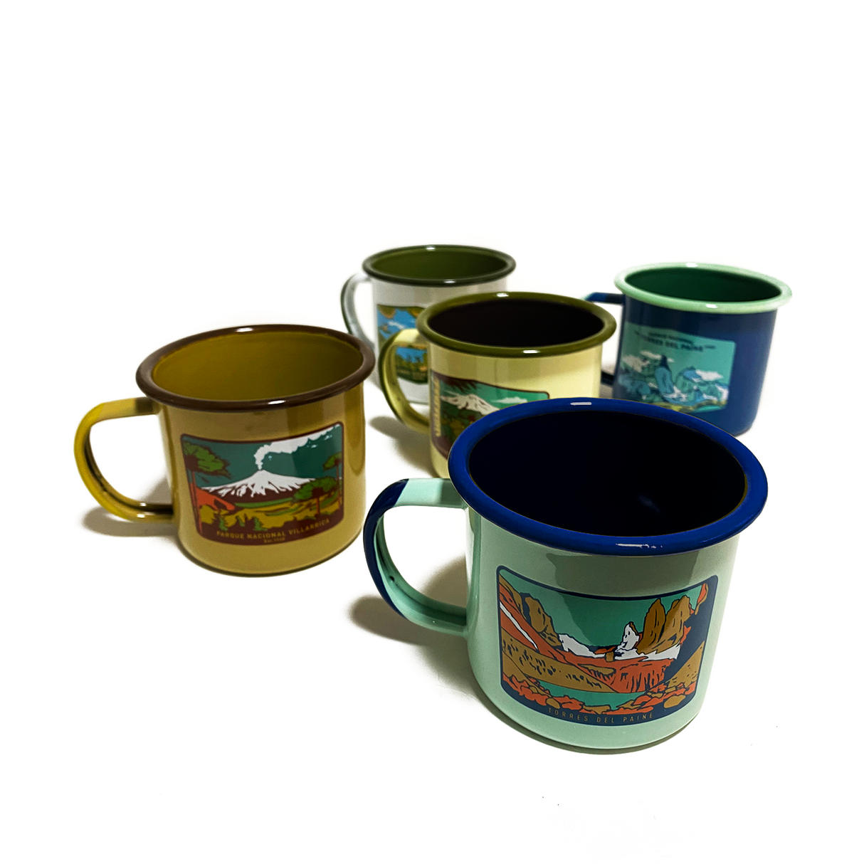 Pack 5 Tazones Esmaltados Parques Nacionales 330ml