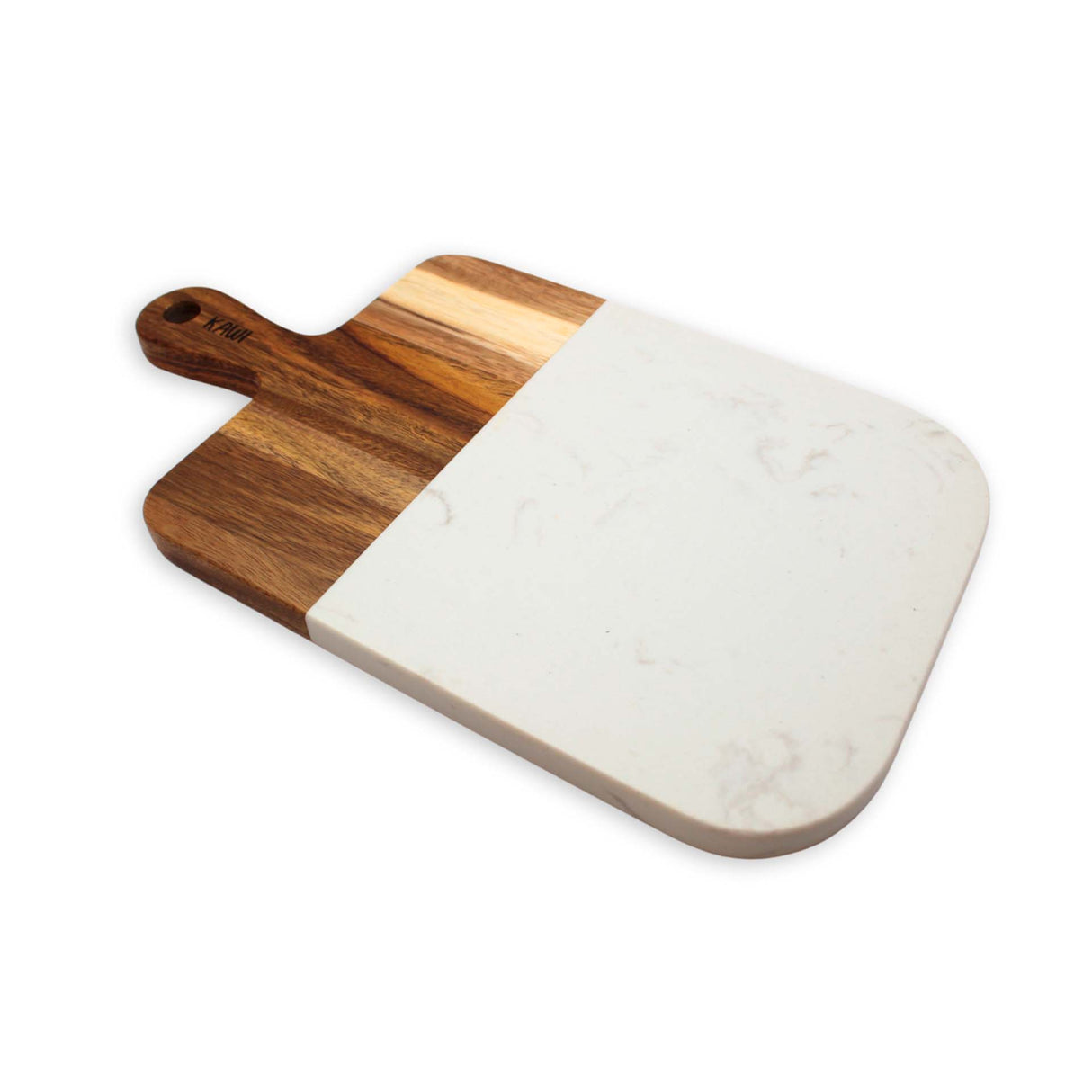 Tabla Aperitivo Rectangular de Madera de Acacia y Mármol