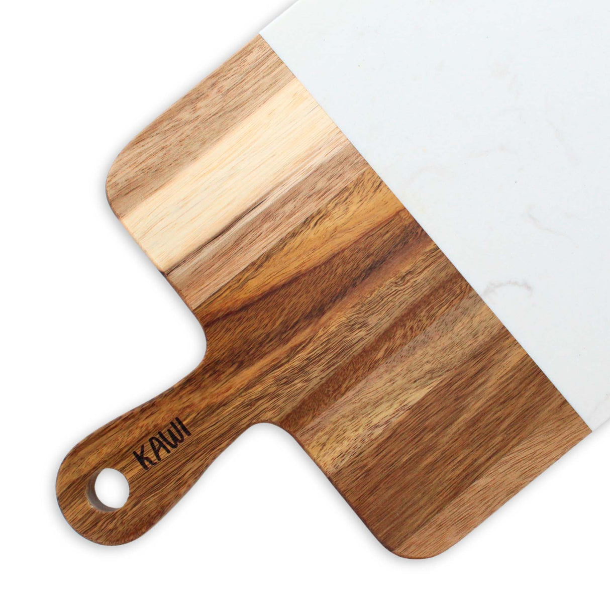 Tabla Aperitivo Rectangular de Madera de Acacia y Mármol