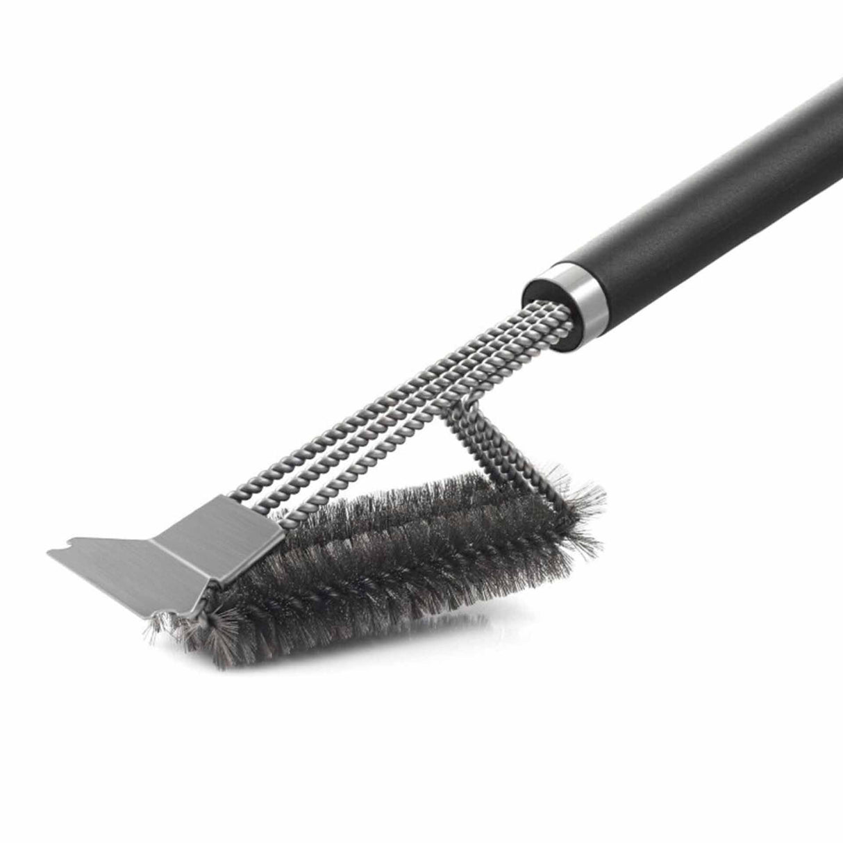 Cepillo limpiador raspador triple para parrilla Kawi, de acero inoxidable. Limpieza profunda y rápida. Elimina residuos y grasa con facilidad. ¡Compra online y mantén tu parrilla como nueva! Envíos a todo Chile.