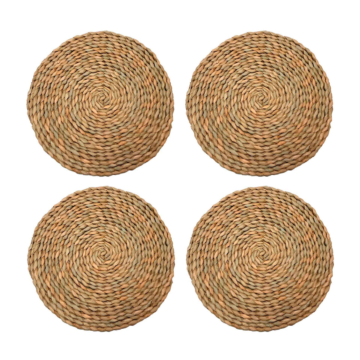 Set de 4 individuales Bali de fibra natural (hierba marina) Kawi. Dale un toque natural y elegante a tu mesa. Redondos, 35cm. ¡Compra online, envío a todo Chile!
