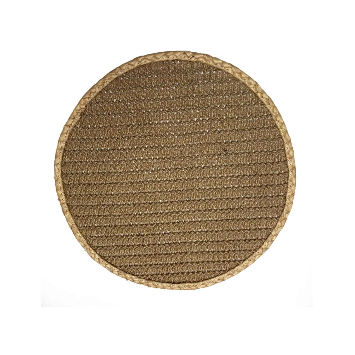 Set de 4 individuales Kubu de Kawi. Hechos con fibra natural (hierba marina y papel). Diseño rústico y elegante, 35cm. ¡Compra ahora y protege tu mesa! Envío a Chile.