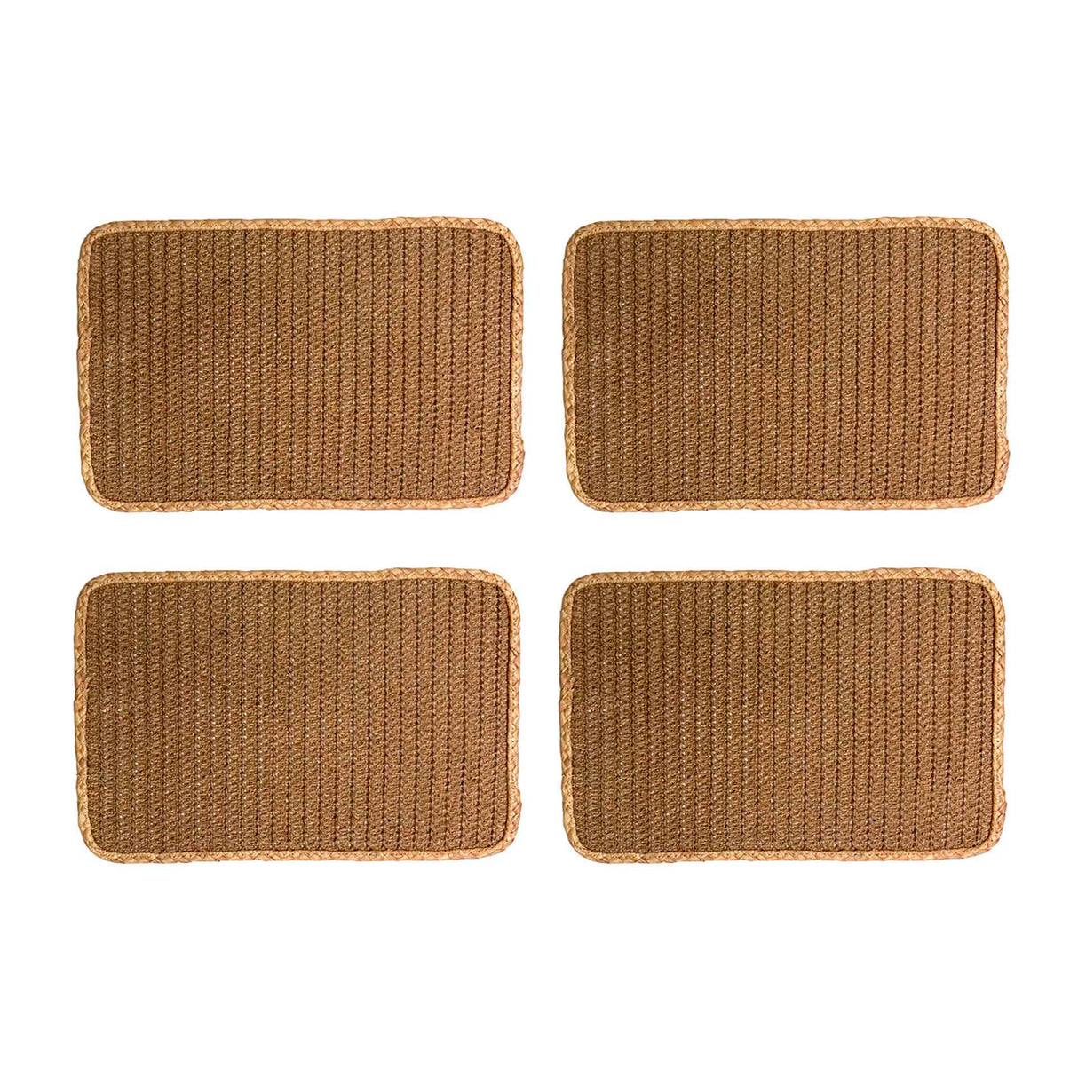 Set de 4 individuales rectangulares Nui de Kawi (30x45cm). Combinación de yute y hierba marina. Diseño práctico y elegante. ¡Compra online, envío a Chile!