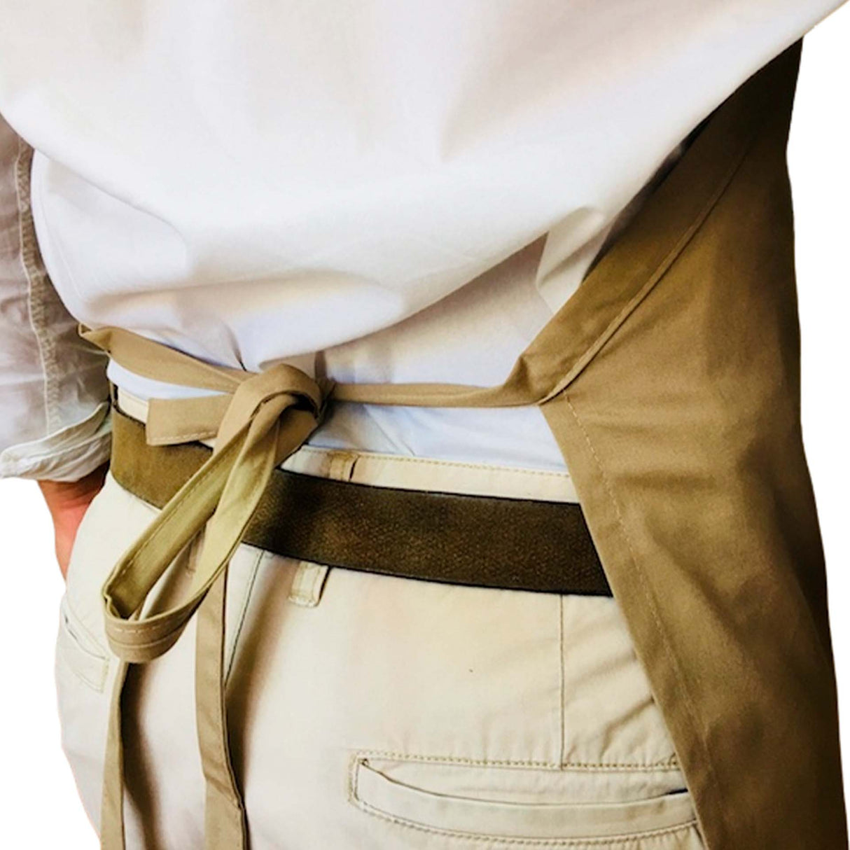 Pechera Clásica Gabardina Khaki Con Hebilla De Bronce Unisex