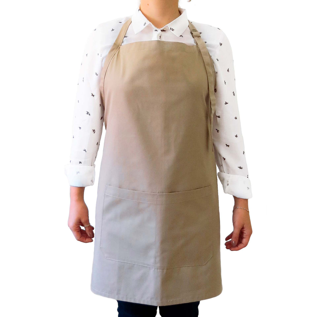 Pechera Clásica Gabardina Khaki Con Hebilla De Bronce Unisex