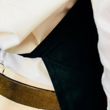 Pechera Clásica Gabardina Khaki Con Hebilla De Bronce Unisex