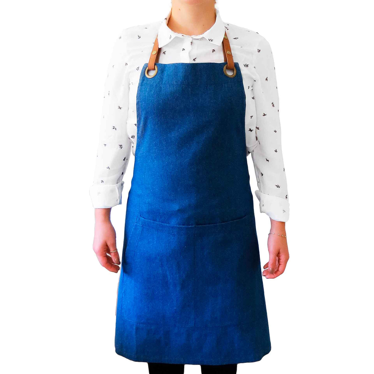 Pechera Jeans Negra con tirantes cuero sintético Unisex