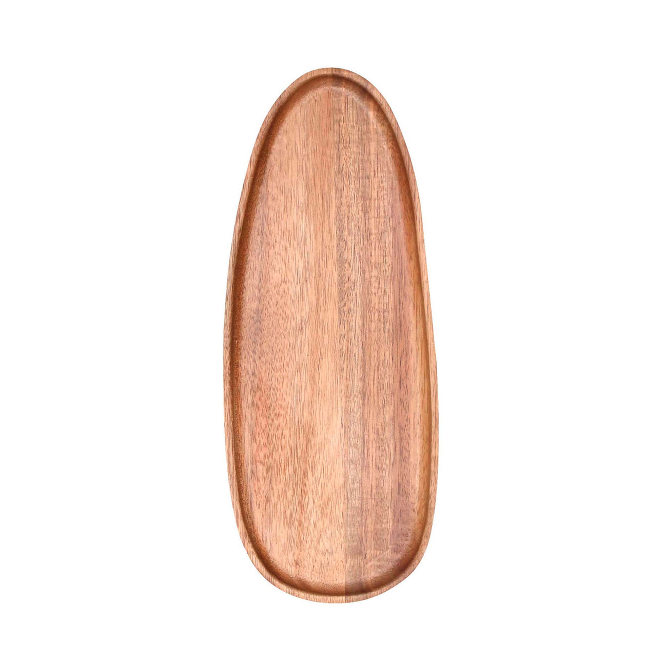 Bandeja ovalada de madera de acacia Kawi. Diseño rústico y elegante, perfecta para servir aperitivos y más. ¡Compra online y dale un toque natural a tu mesa! Envío a Chile.