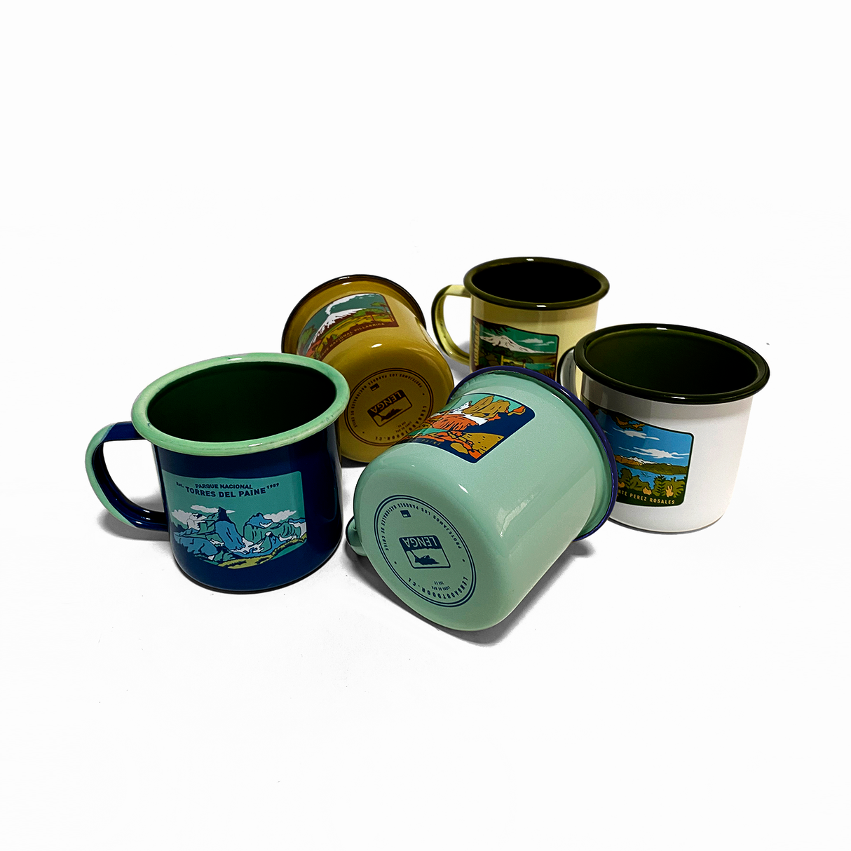 Pack 5 Tazones Esmaltados Parques Nacionales 330ml