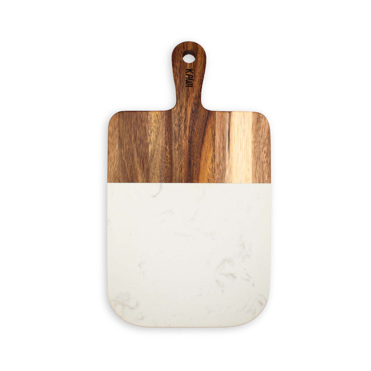 Tabla Aperitivo Rectangular de Madera de Acacia y Mármol