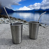 Pack 4 Vasos Acero Inoxidable 473ml + 1 Set Bombillas