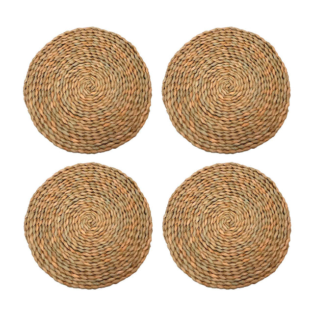 Set de 4 individuales Bali de fibra natural (hierba marina) Kawi. Dale un toque natural y elegante a tu mesa. Redondos, 35cm. ¡Compra online, envío a todo Chile!