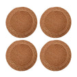 Set de 4 individuales Corón de Kawi. Combinación de yute y hierba marina, doble trama. Diseño natural y resistente, 35cm. ¡Compra online, envío a todo Chile!