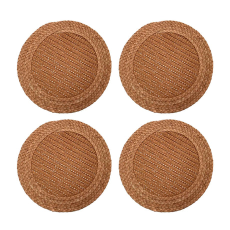 Set de 4 individuales Corón de Kawi. Combinación de yute y hierba marina, doble trama. Diseño natural y resistente, 35cm. ¡Compra online, envío a todo Chile!