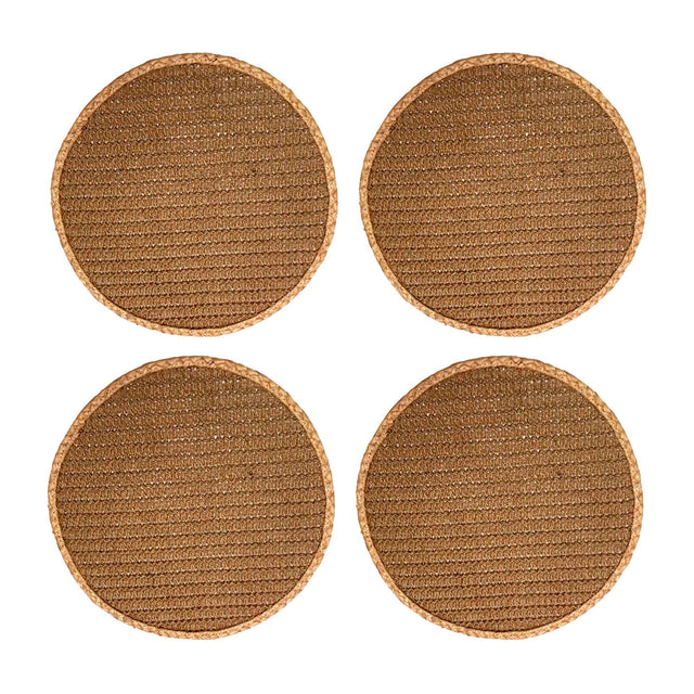 Set de 4 individuales Kubu de Kawi. Hechos con fibra natural (hierba marina y papel). Diseño rústico y elegante, 35cm. ¡Compra ahora y protege tu mesa! Envío a Chile.