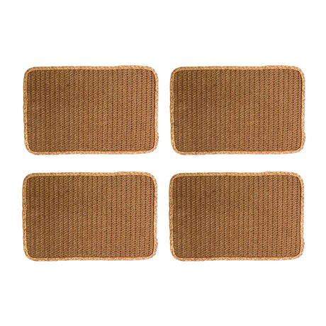 Set de 4 individuales rectangulares Nui de Kawi (30x45cm). Combinación de yute y hierba marina. Diseño práctico y elegante. ¡Compra online, envío a Chile!