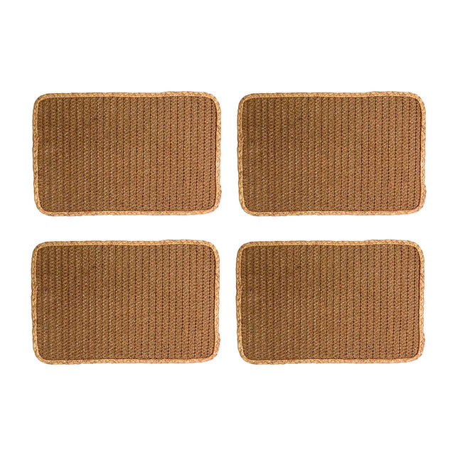 Set de 4 individuales rectangulares Nui de Kawi (30x45cm). Combinación de yute y hierba marina. Diseño práctico y elegante. ¡Compra online, envío a Chile!