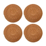 Set de 4 individuales Ubud de Kawi, hechos de hierba marina 100% natural. Diseño rústico y elegante, 35cm. Protege tu mesa con estilo. ¡Compra ahora, envío a Chile!